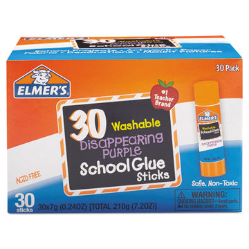 Elmer's® Washable School Glue Sticks, 0.24 Oz, Applies Purple, Dries Clear, 4-pack freeshipping - TVN Wholesale